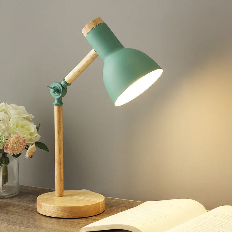 Solberg Adjustable Wooden Table Lamp