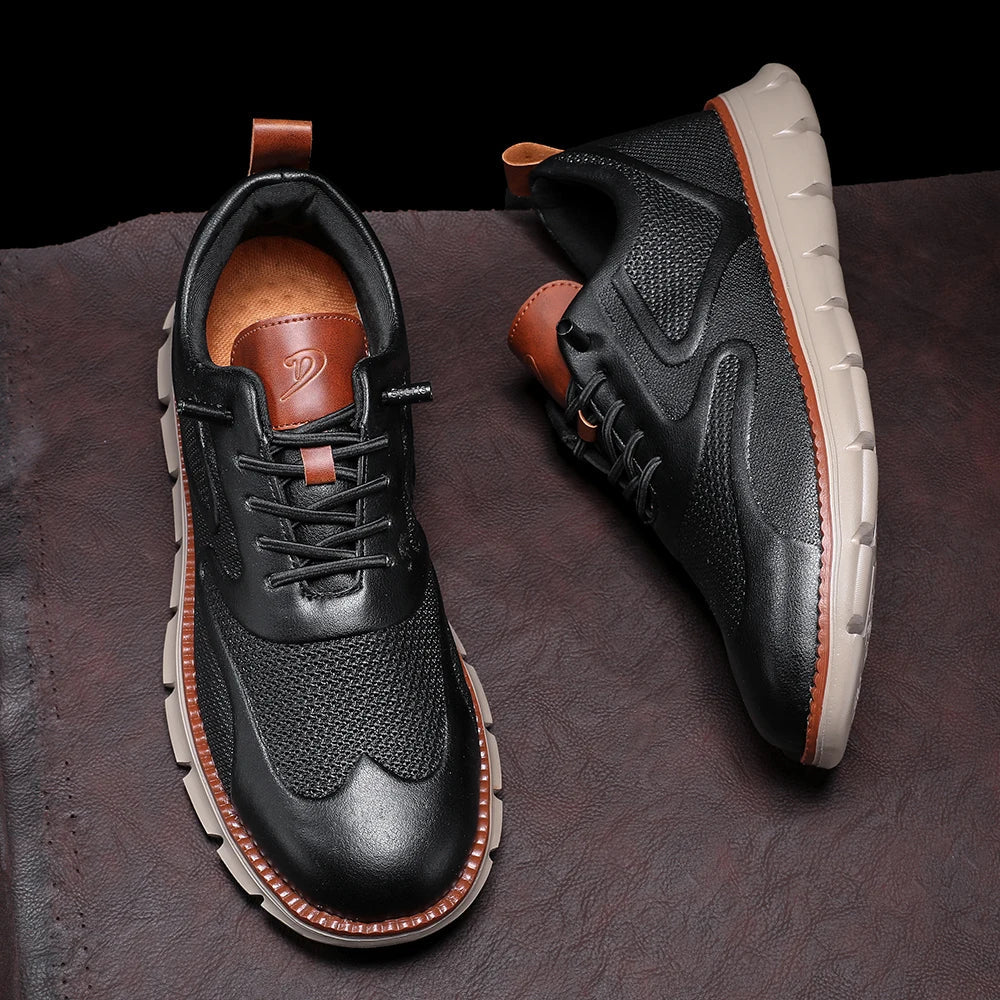 Crest Leather Sneakers