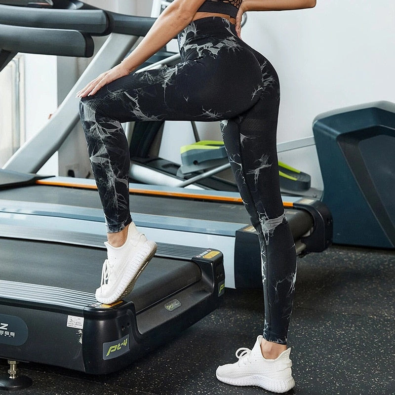 Women's High-Waist Tie-Dye Workout Leggings