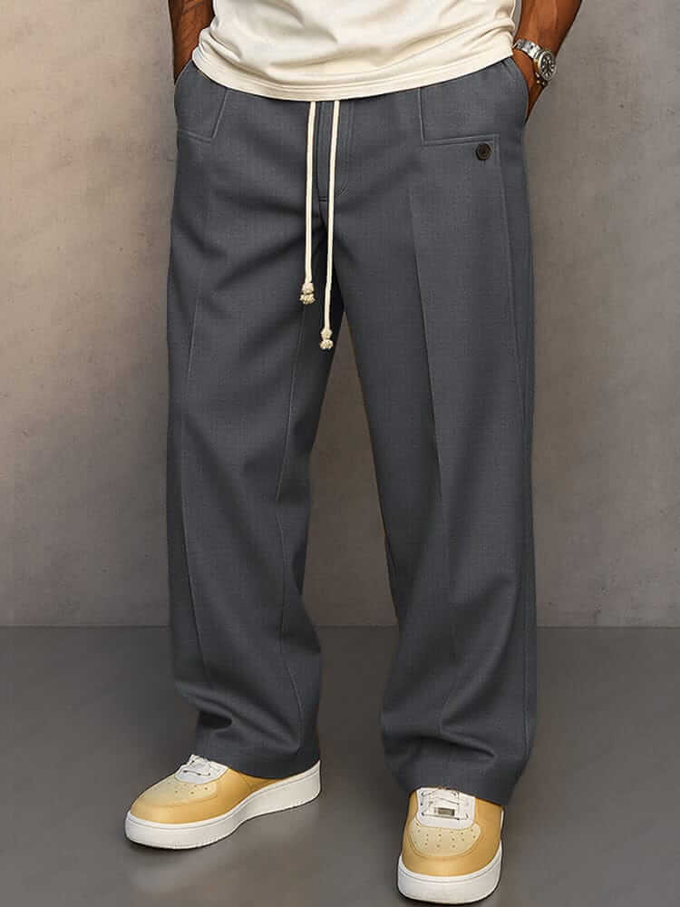 RELAXED FIT COTTON TROUSERS FOR MEN