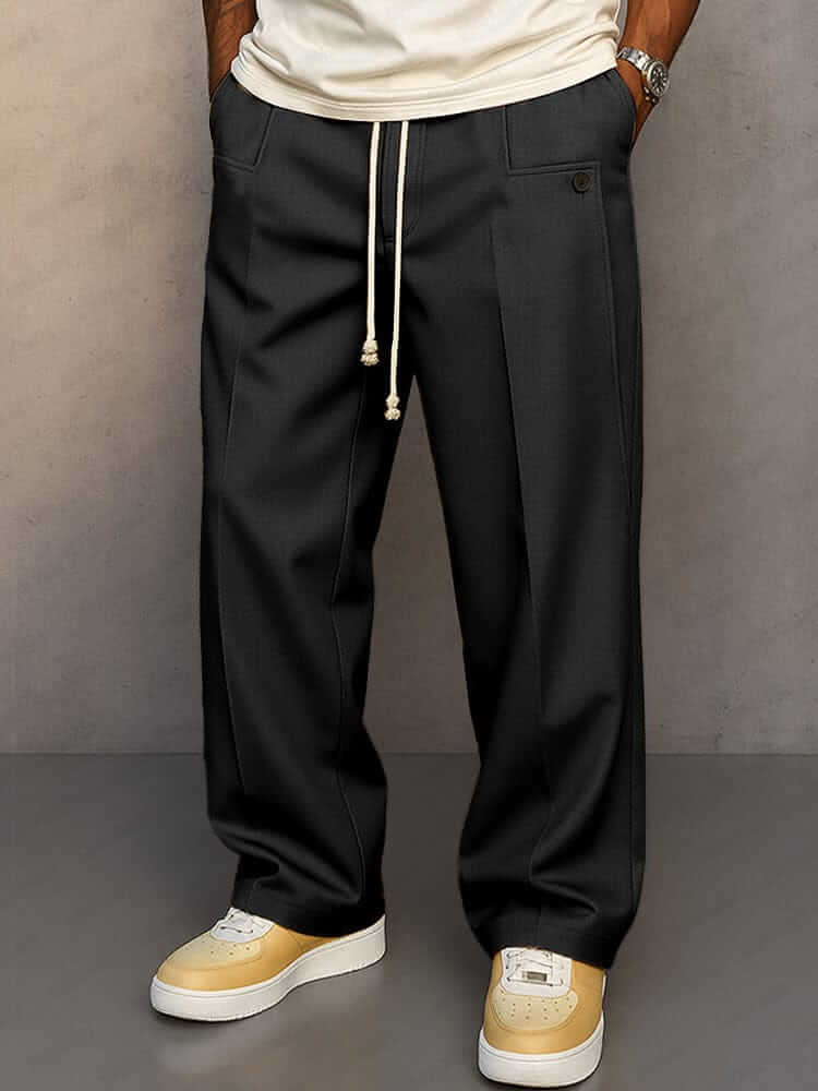 RELAXED FIT COTTON TROUSERS FOR MEN