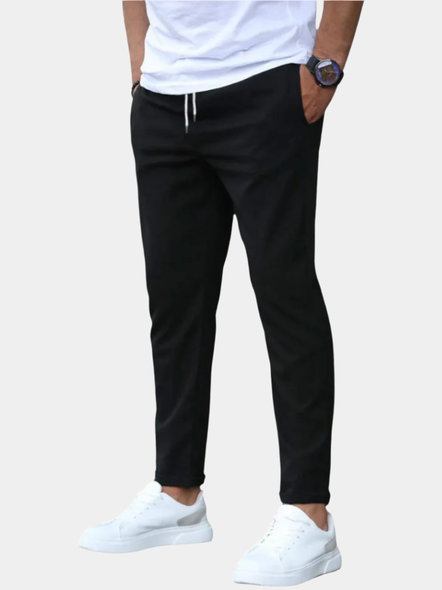 Men's Drawstring Stretch Tapered Pants