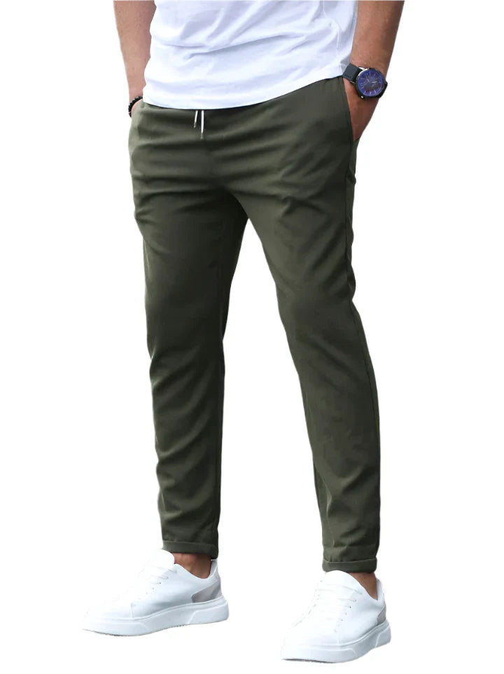 Men's Drawstring Stretch Tapered Pants