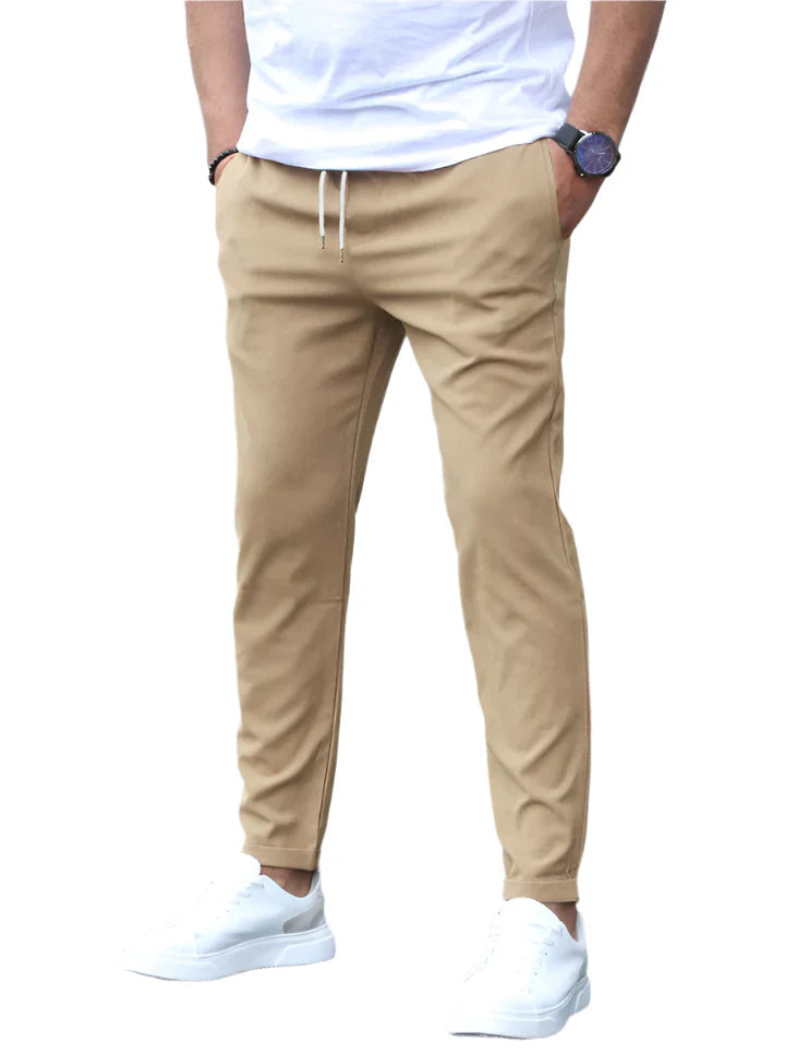 Men's Drawstring Stretch Tapered Pants