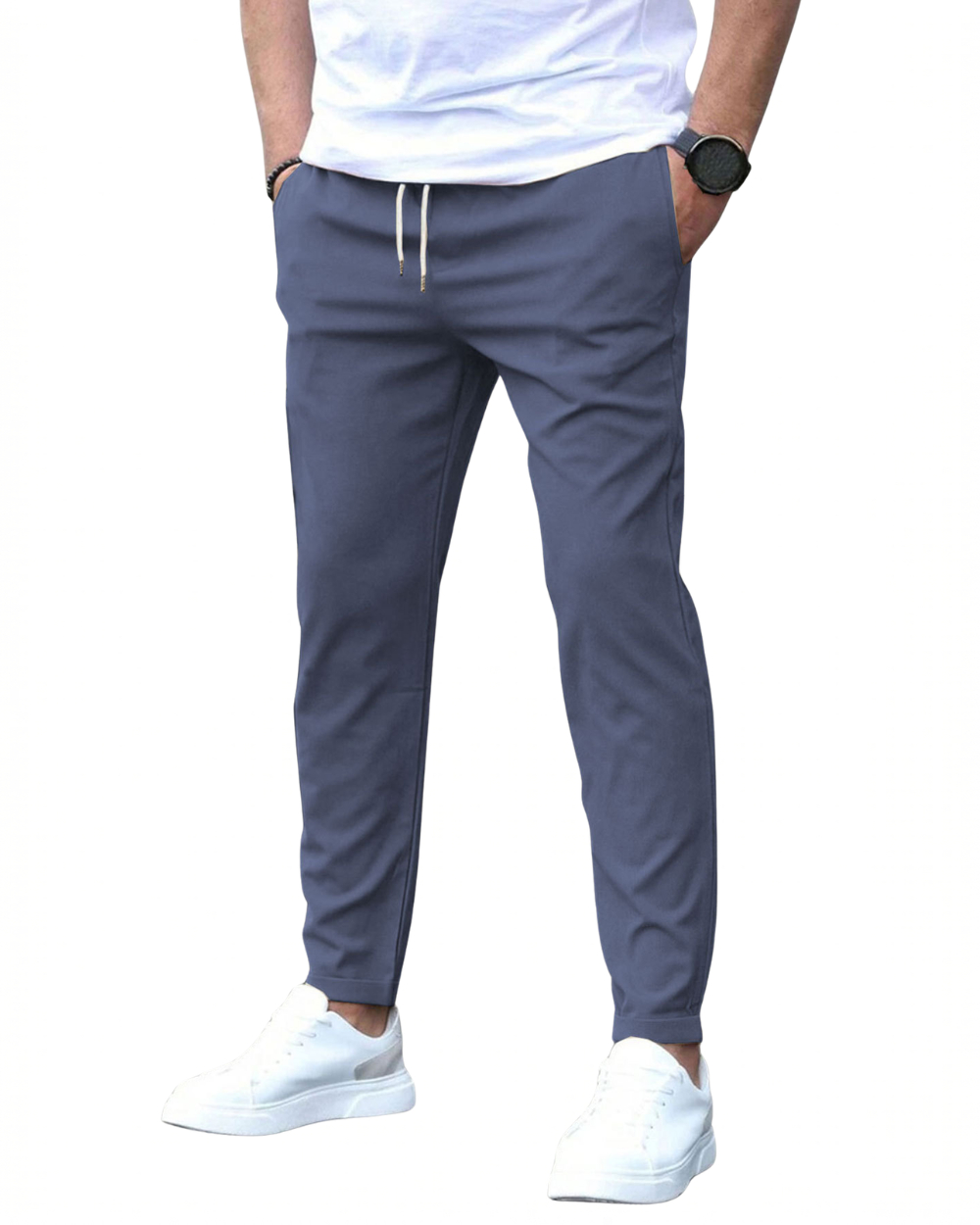Men's Drawstring Stretch Tapered Pants