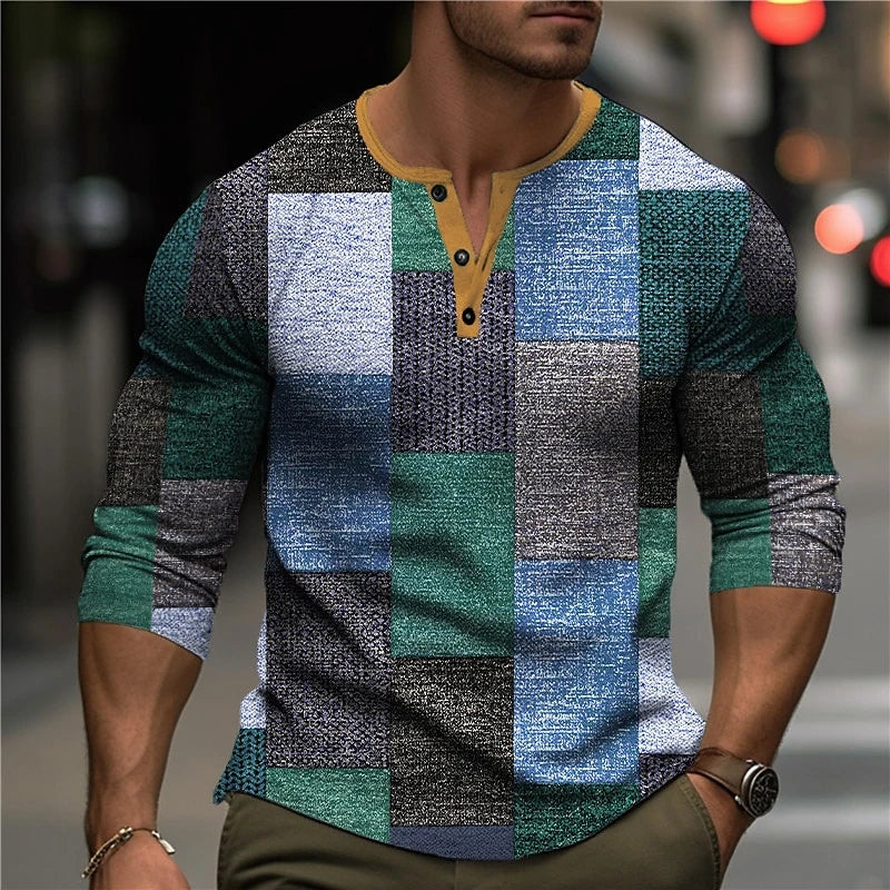 3D PRINTED LONG SLEEVE SHIRT FOR MEN