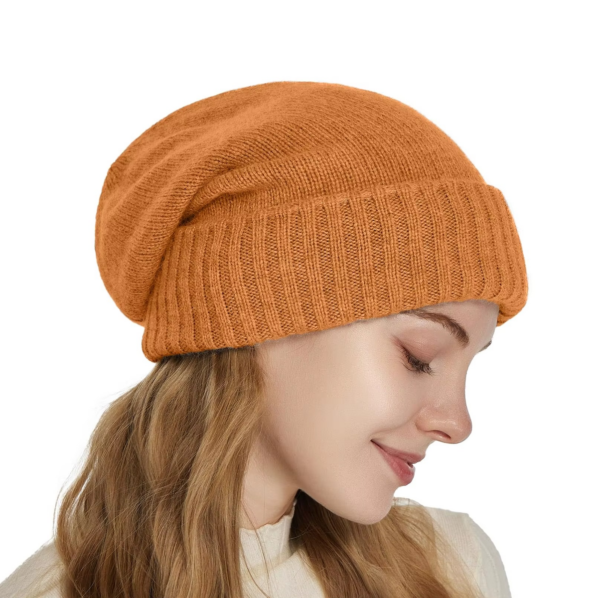 Women's Pure Wool Beanie | Satin-Lined Winter Hat