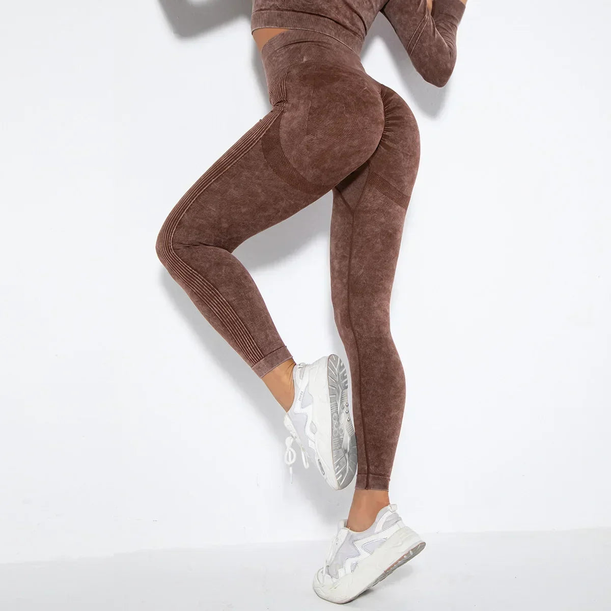 Women's Seamless Cropped Yoga Top Long Sleeve Crew Neck