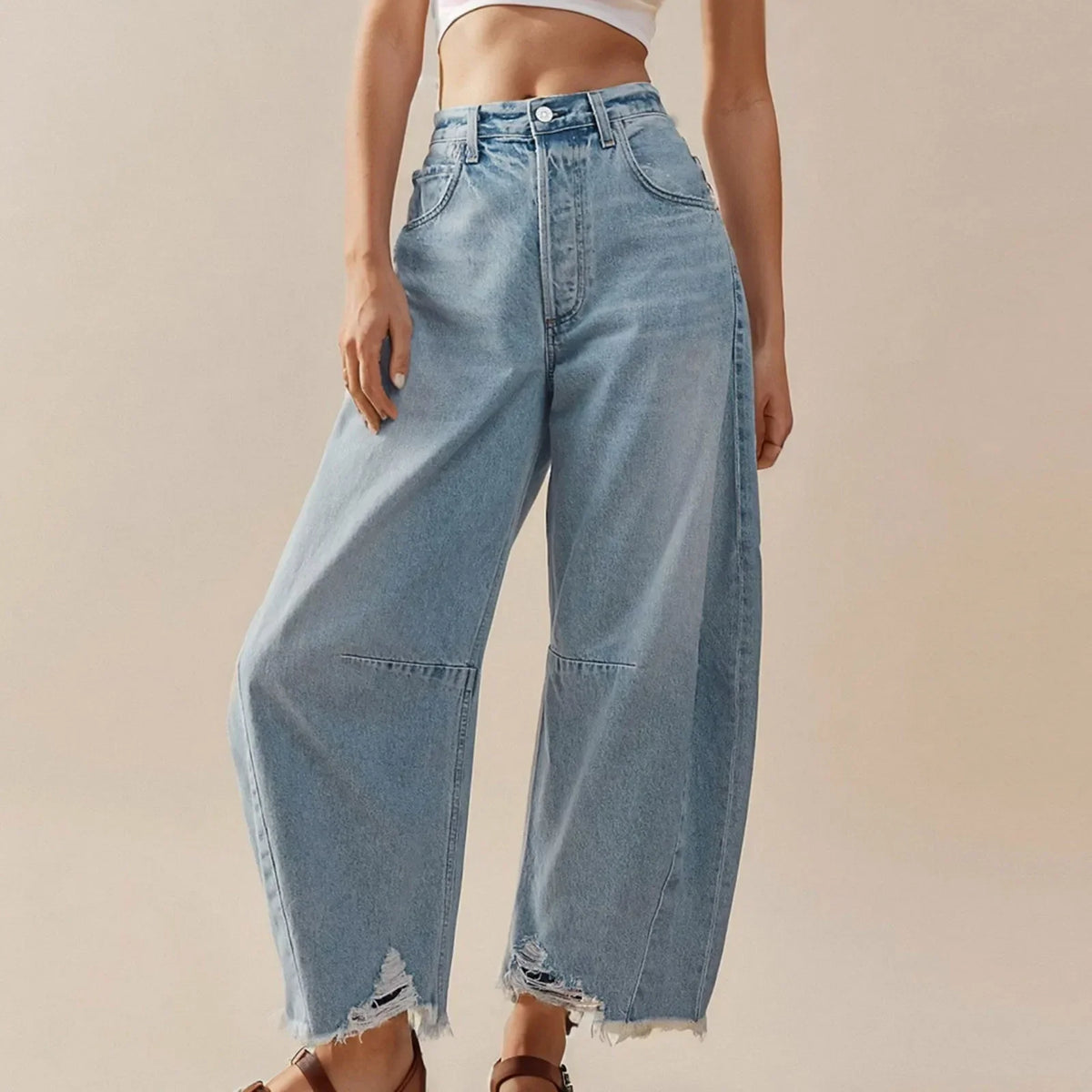 Arlena Distressed High-Rise Jeans
