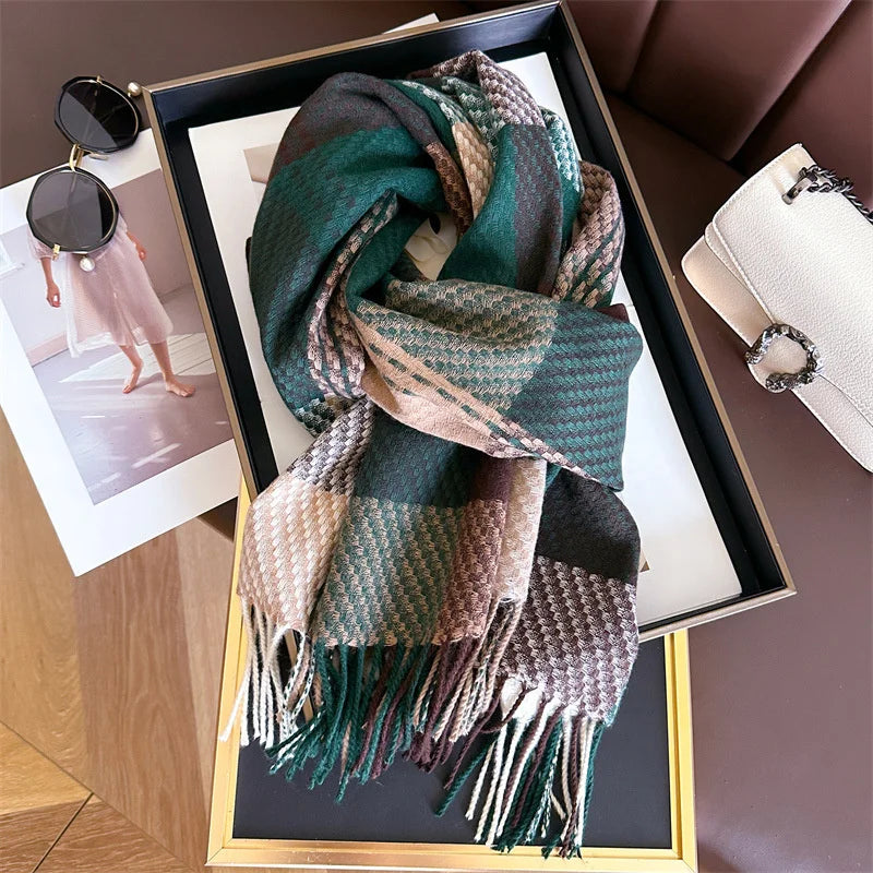 Arvella Plaid Tassel Scarf