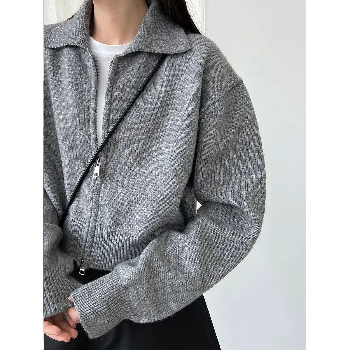 Sorella Double-Zip Knit Cardigan
