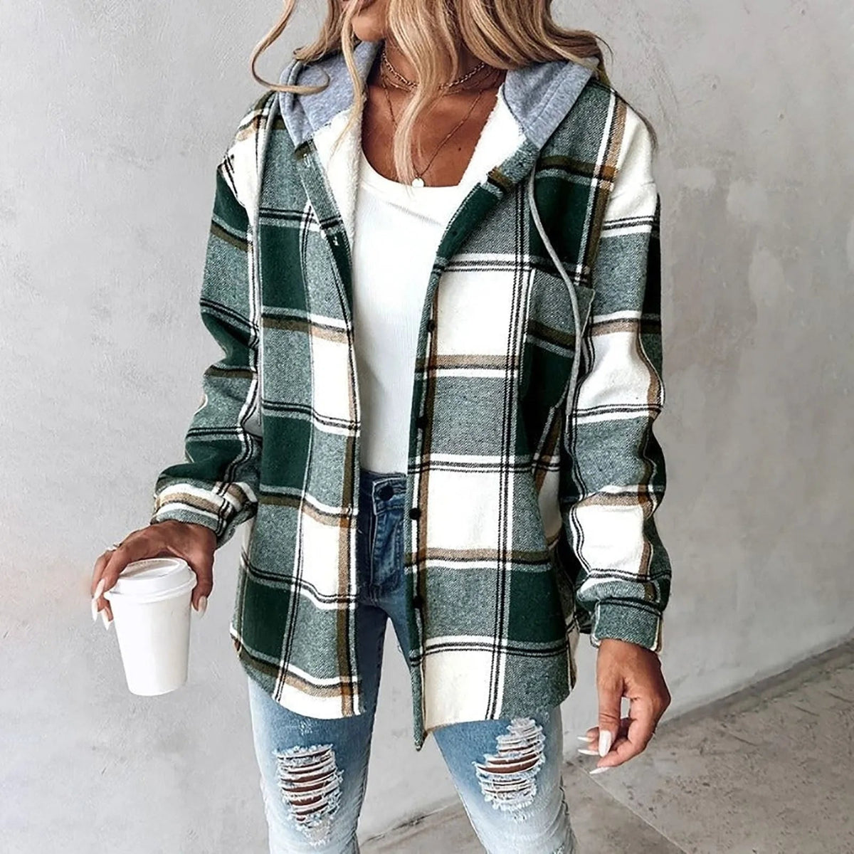 Veronique | Checkered Lined Cardigan
