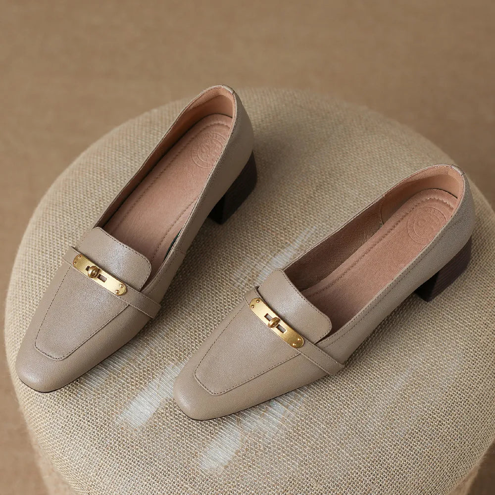 Aveline Genuine Leather Heels