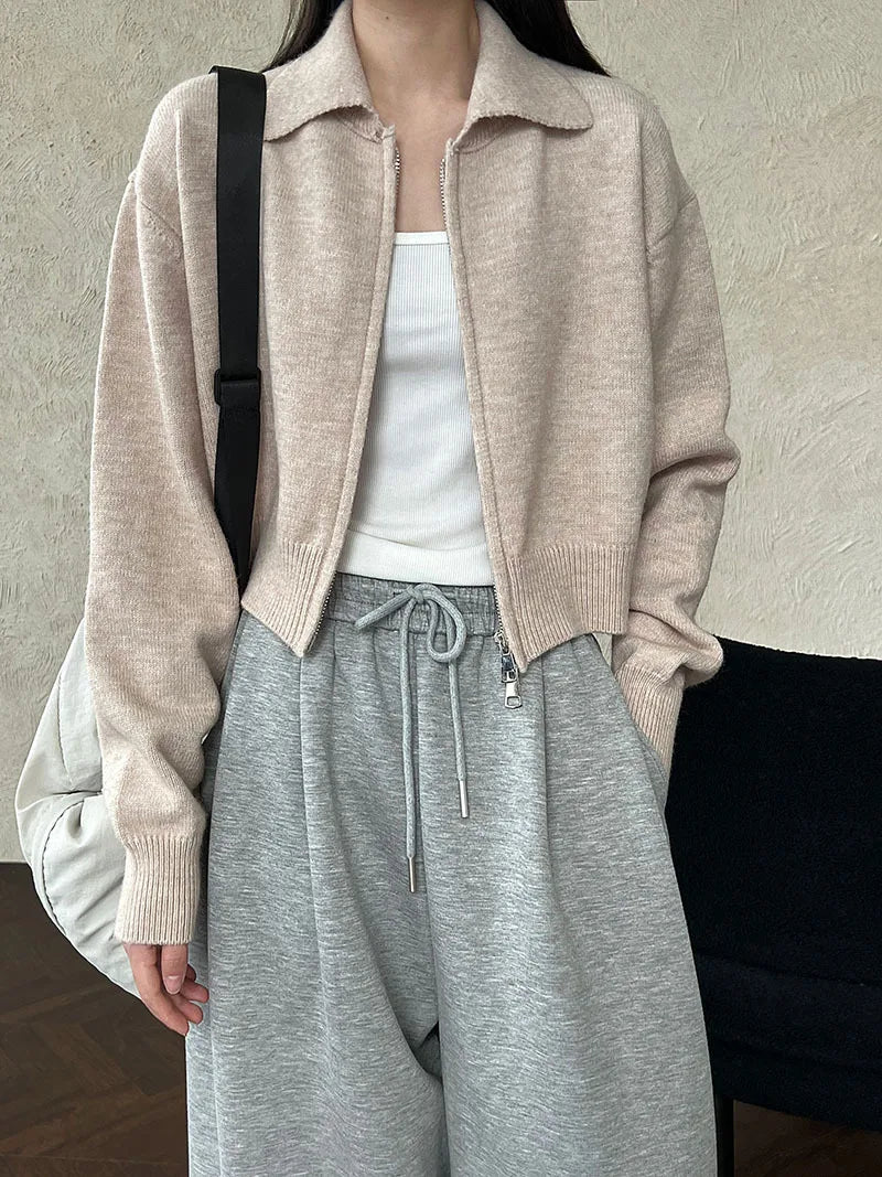 Sorella Double-Zip Knit Cardigan