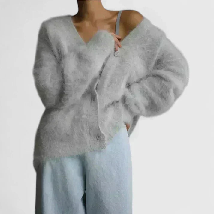 Willa | Mohair-Style V-Neck Cardigan