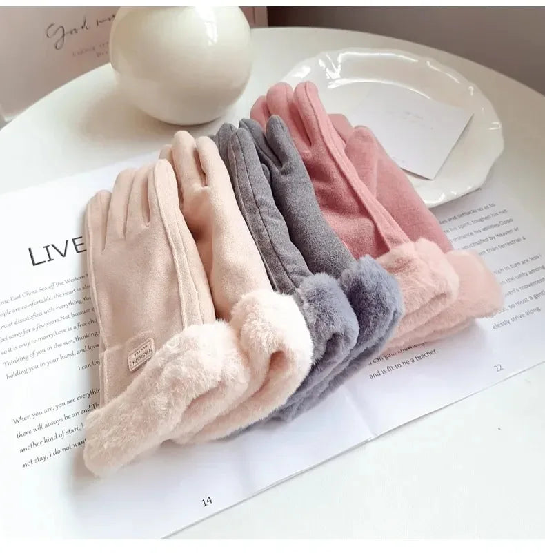 Lunavia Faux Suede Plush Gloves
