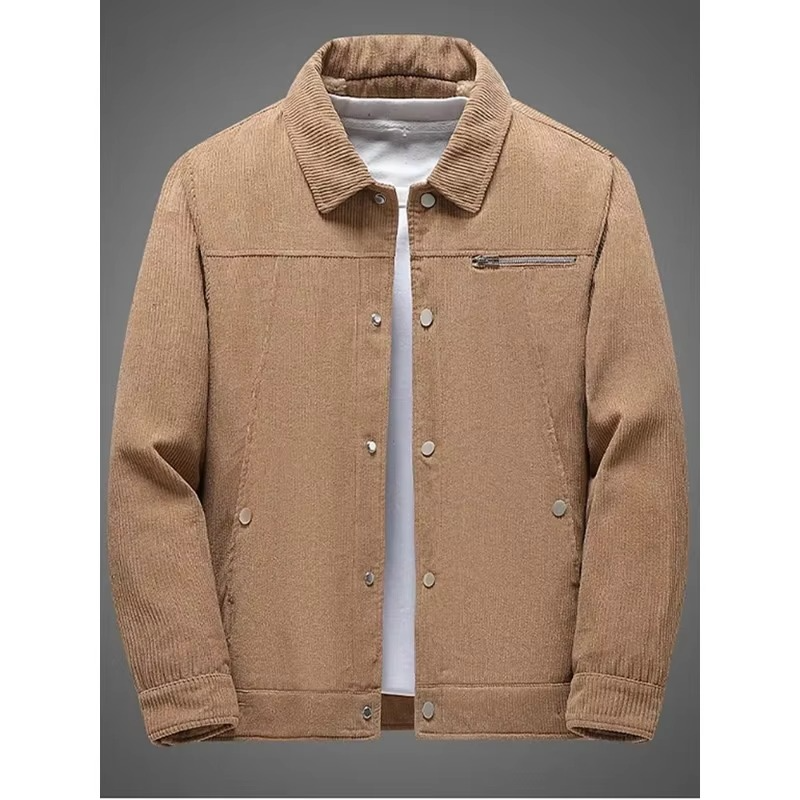 Men's Corduroy Jacket | Fleece-Lined Cotton Coat