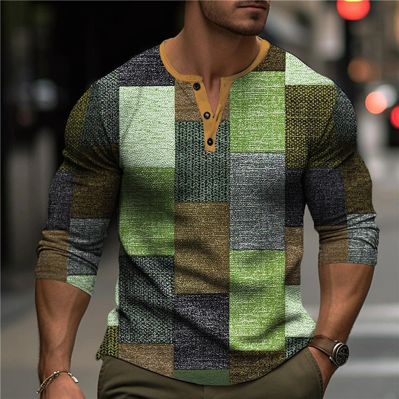 3D PRINTED LONG SLEEVE SHIRT FOR MEN