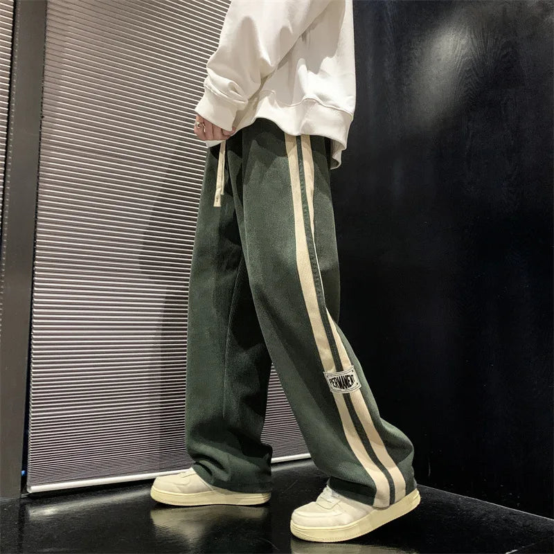 Men’s Wide Leg Side Stripe Joggers