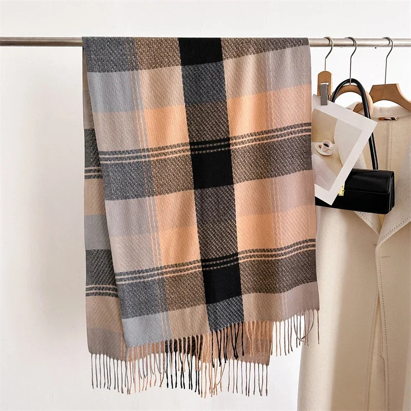 Arvella Plaid Tassel Scarf