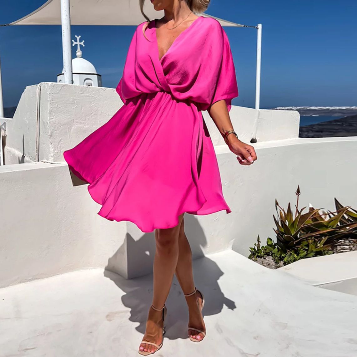 Women's Sleeveless Mini Dress | Streamlined Short-Length Silhouette, Smooth Relaxed Everyday Fit | Multiple Colors