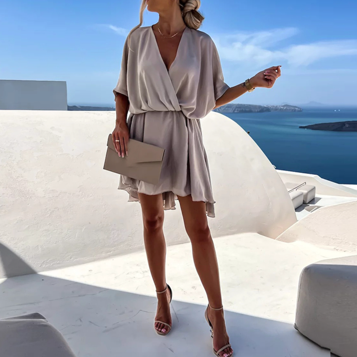 Women's Sleeveless Mini Dress | Streamlined Short-Length Silhouette, Smooth Relaxed Everyday Fit | Multiple Colors