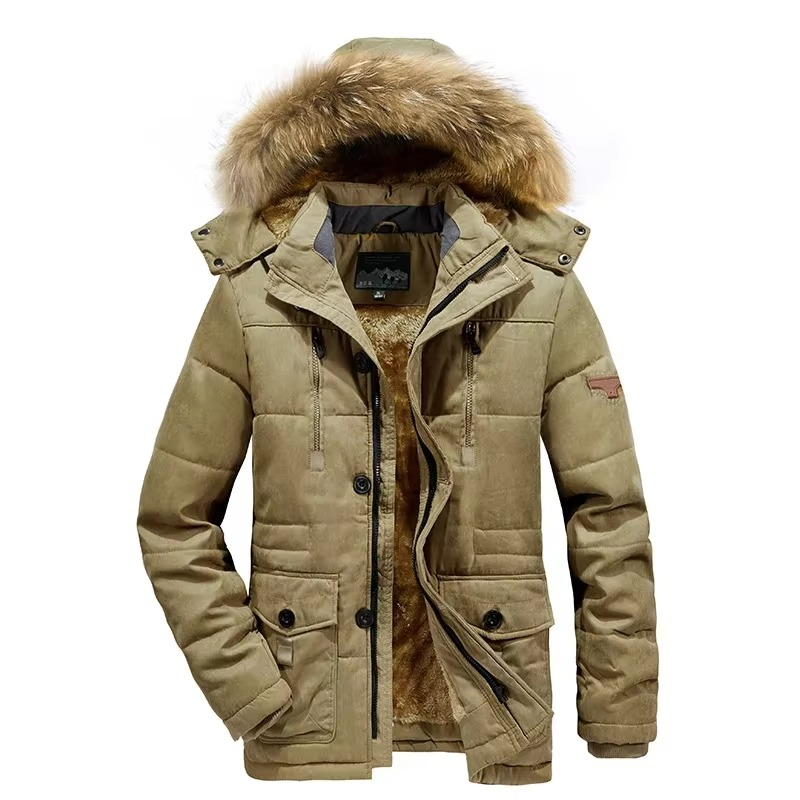 Men's Fleece-Lined Winter Parka | Hooded Multi-Pocket Coat