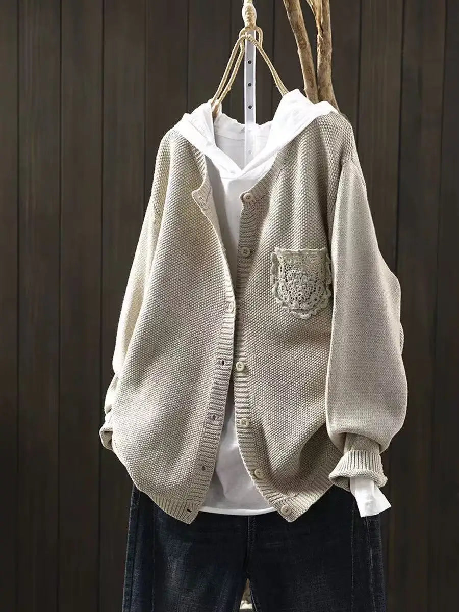 Men's Crochet Cardigan | Lightweight Open Front Knit