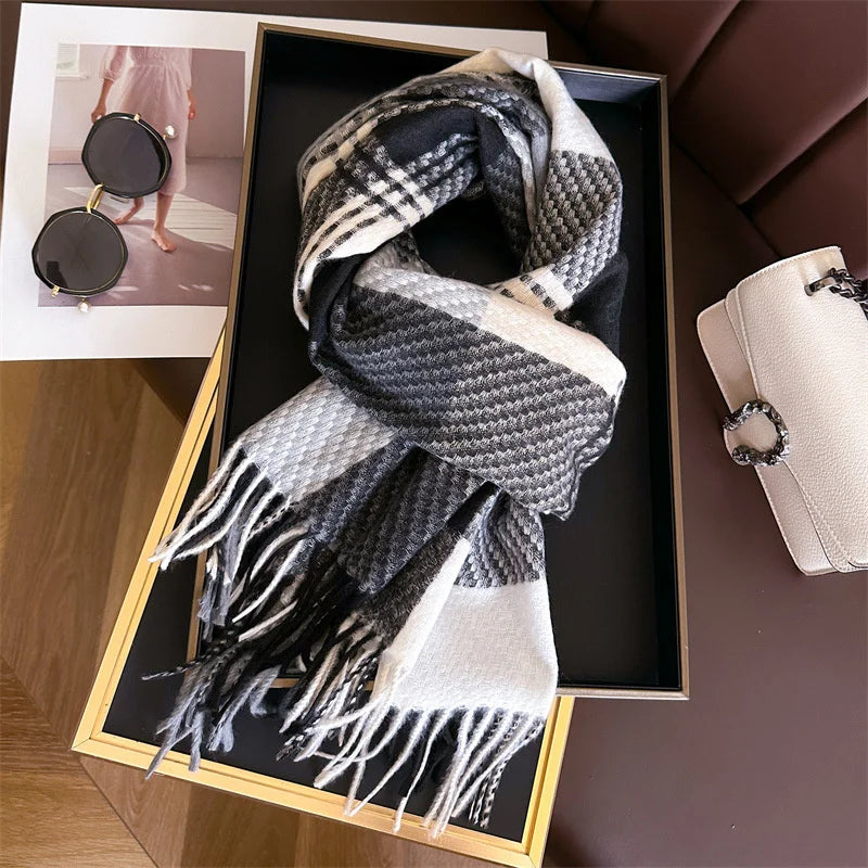 Arvella Plaid Tassel Scarf