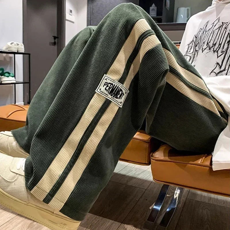 Men’s Wide Leg Side Stripe Joggers