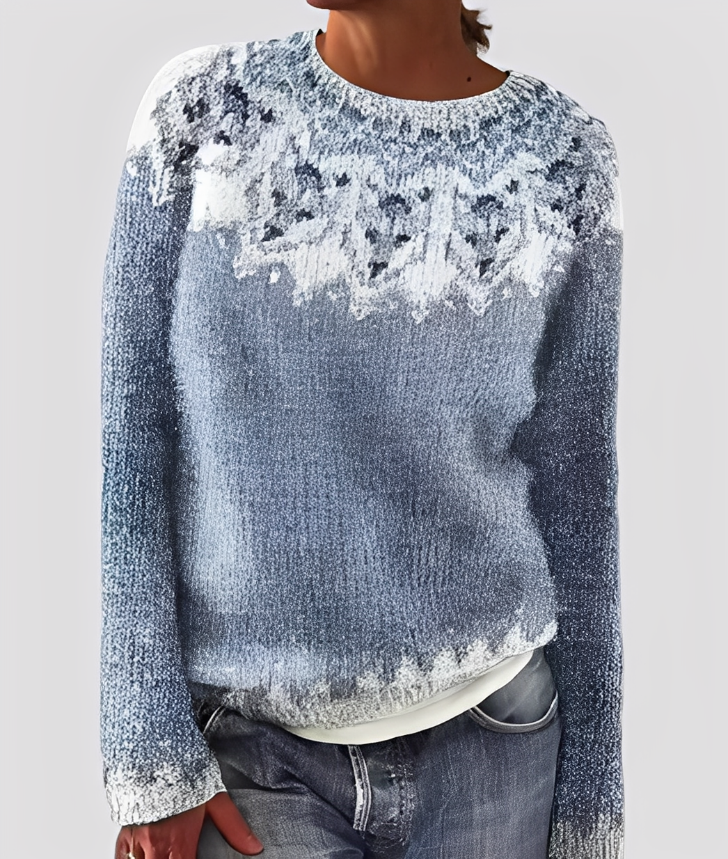 Women's Marled Crew Neck Jumper Relaxed Fit
