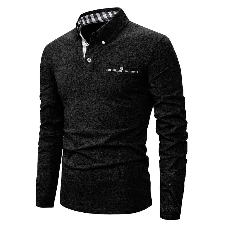 GEOMETRIC GRID POLO SHIRT FOR MEN