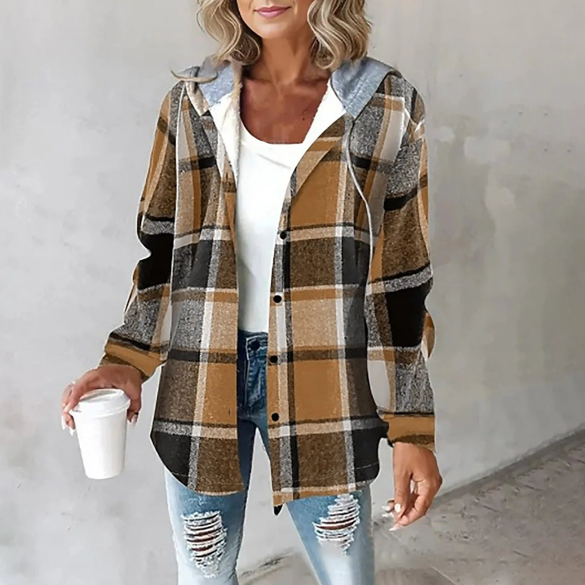 Veronique | Checkered Lined Cardigan