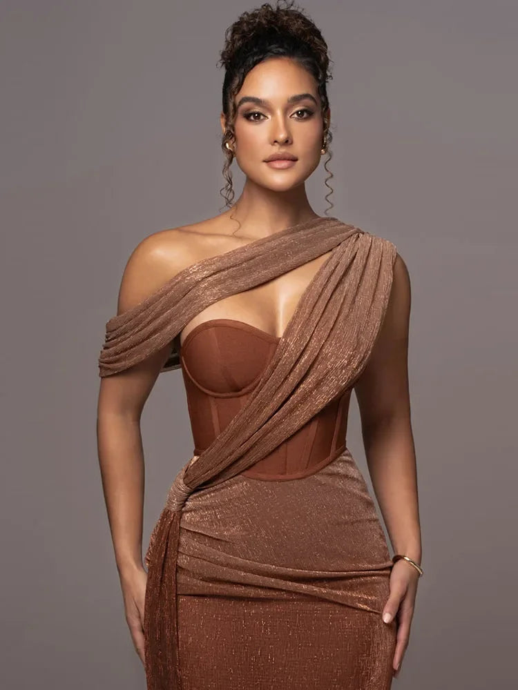 Amara | Maxi Dress with Draping and Split