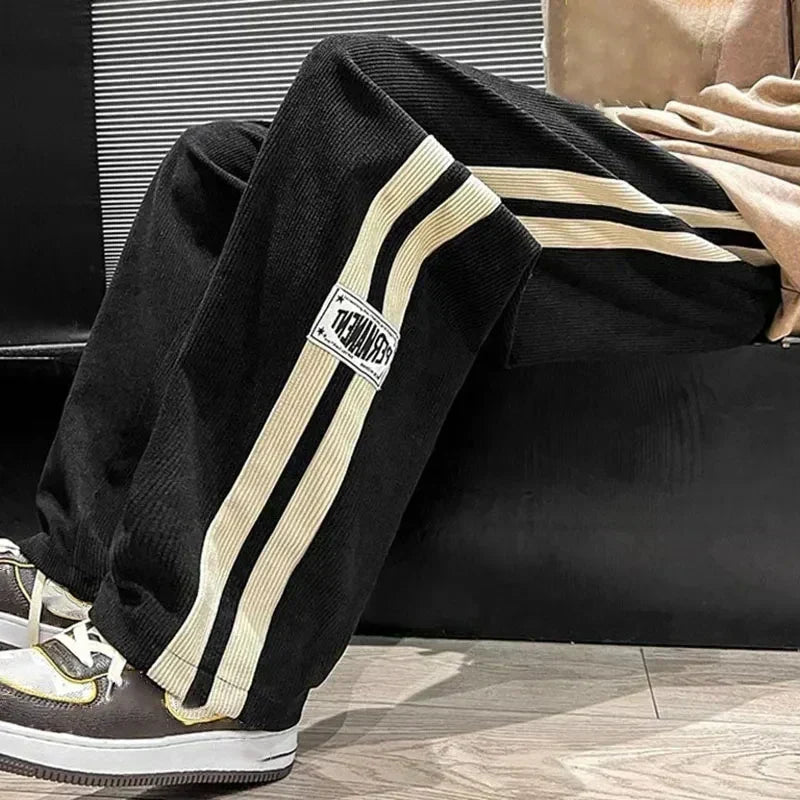 Men’s Wide Leg Side Stripe Joggers