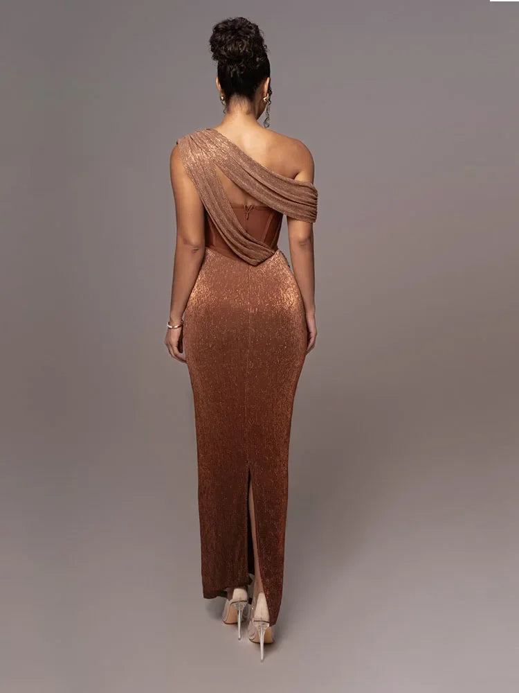Amara | Maxi Dress with Draping and Split