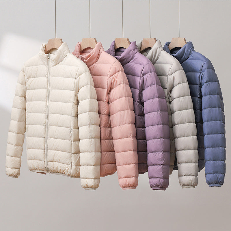 Puffer Jacket Polyester Quilted Lightweight with Smooth Finish