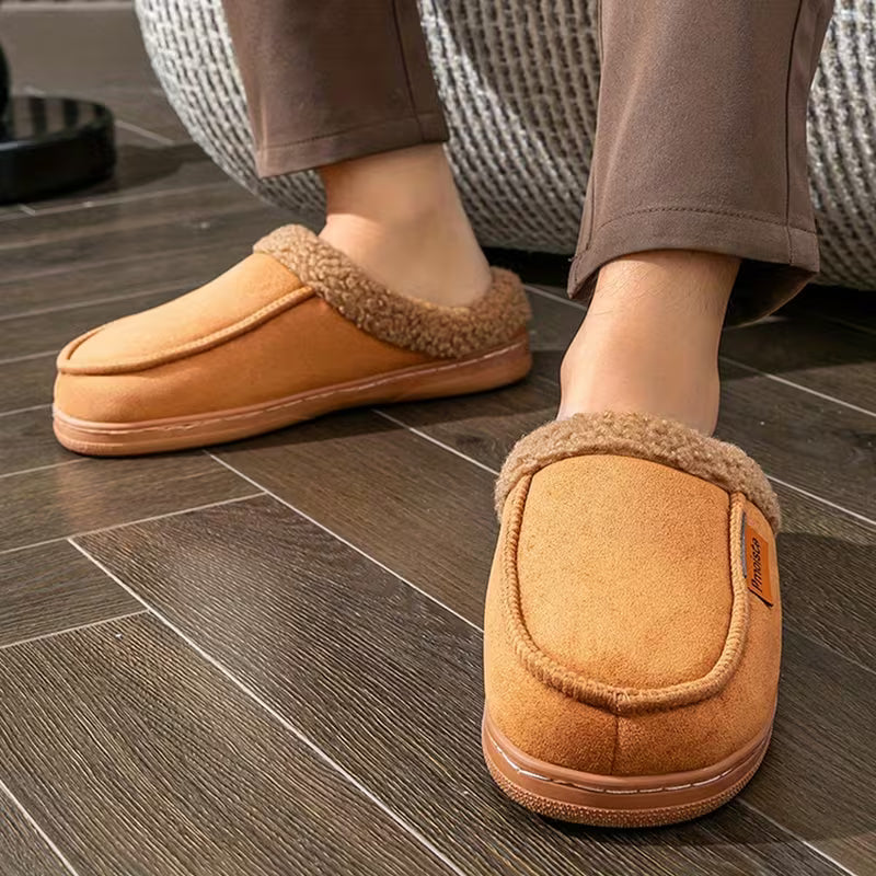 Men's Slip-On Slippers | Fleece-Lined with Non-Slip Sole