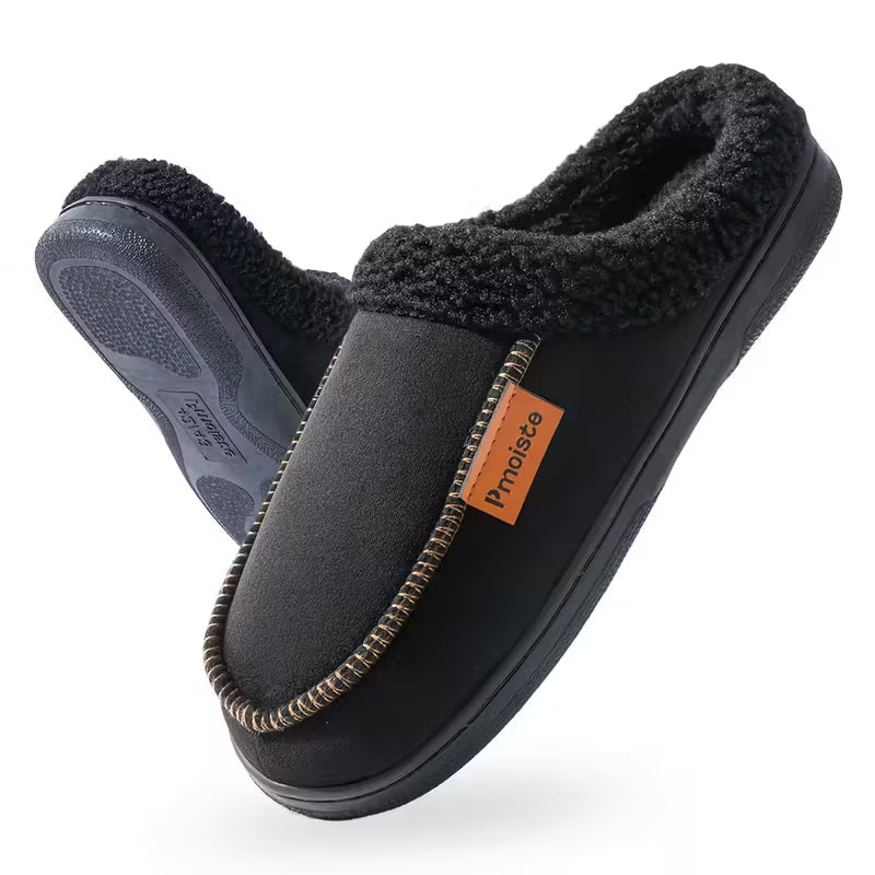 Men's Slip-On Slippers | Fleece-Lined with Non-Slip Sole