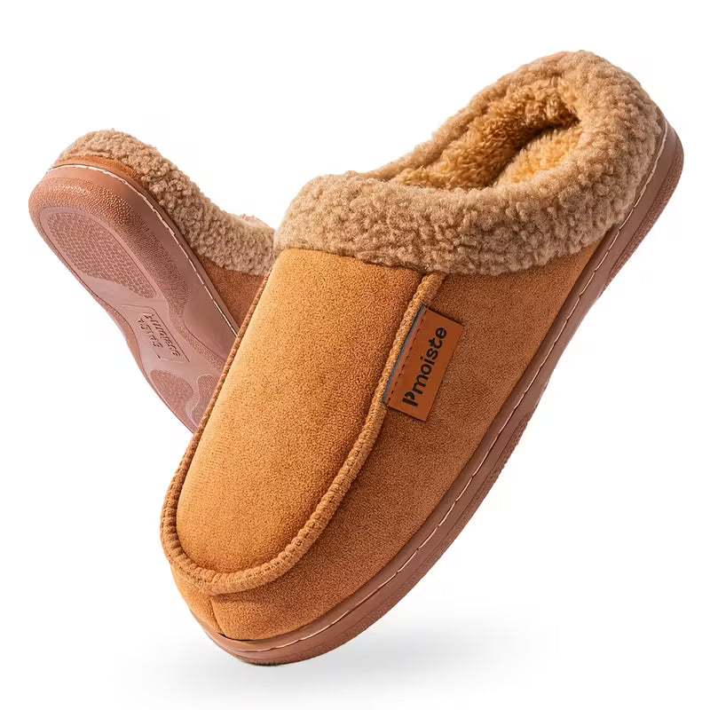 Men's Slip-On Slippers | Fleece-Lined with Non-Slip Sole