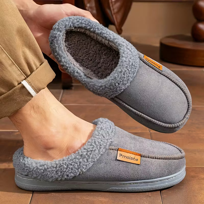 Men's Slip-On Slippers | Fleece-Lined with Non-Slip Sole