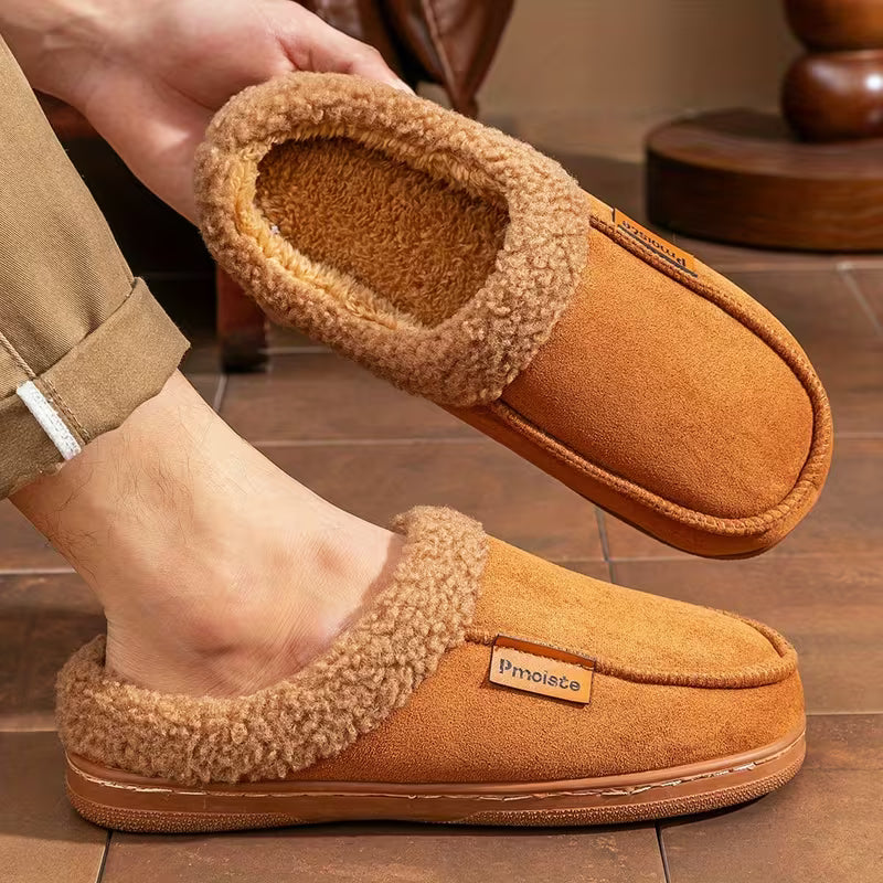 Men's Slip-On Slippers | Fleece-Lined with Non-Slip Sole