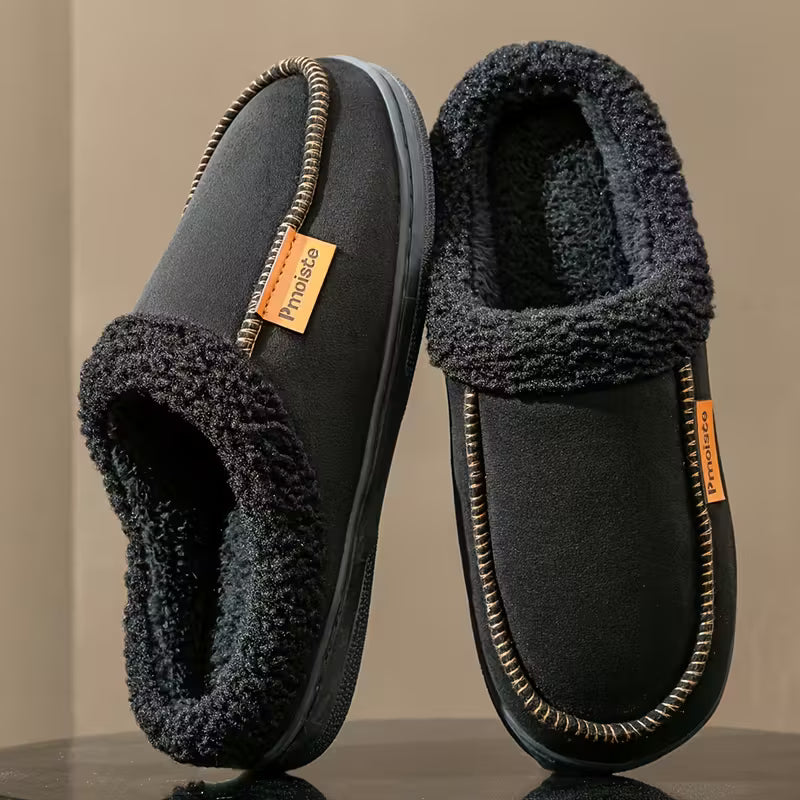 Men's Slip-On Slippers | Fleece-Lined with Non-Slip Sole