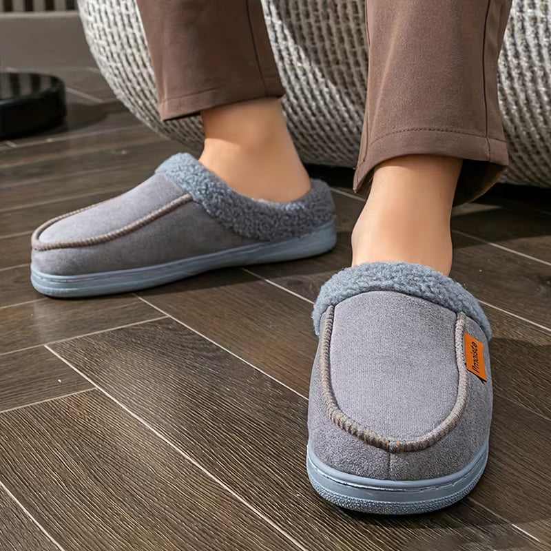 Men's Slip-On Slippers | Fleece-Lined with Non-Slip Sole