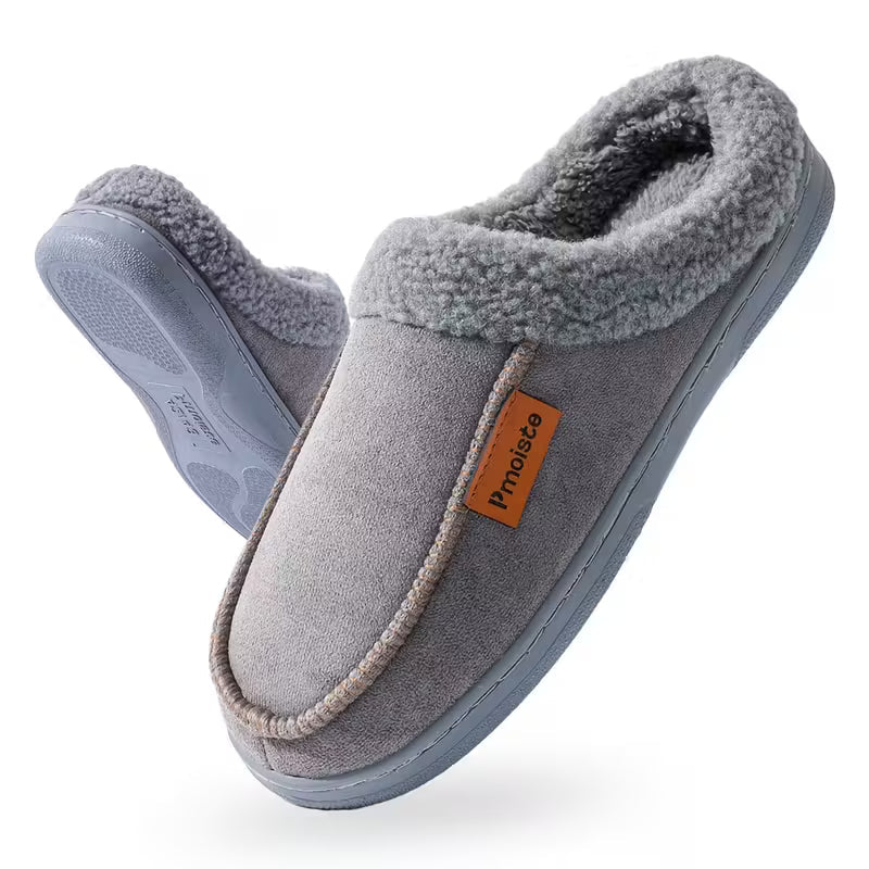 Men's Slip-On Slippers | Fleece-Lined with Non-Slip Sole