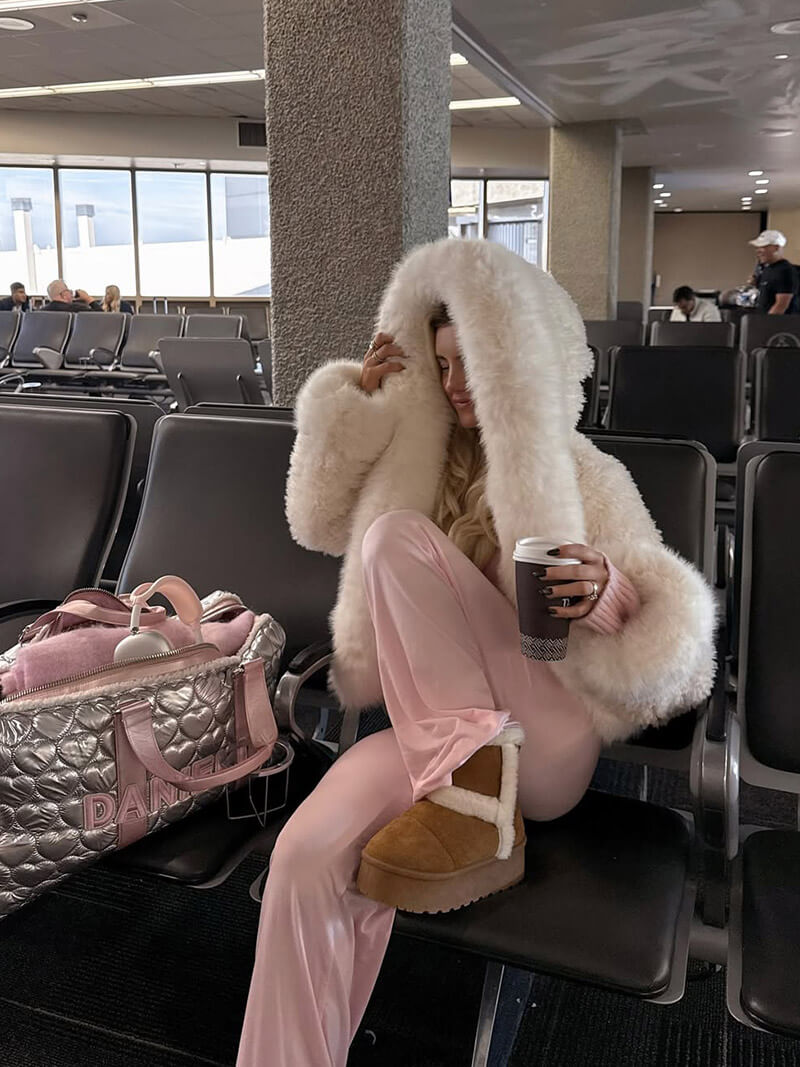 Women's Faux Fur Oversized Hooded Coat Warm Winter