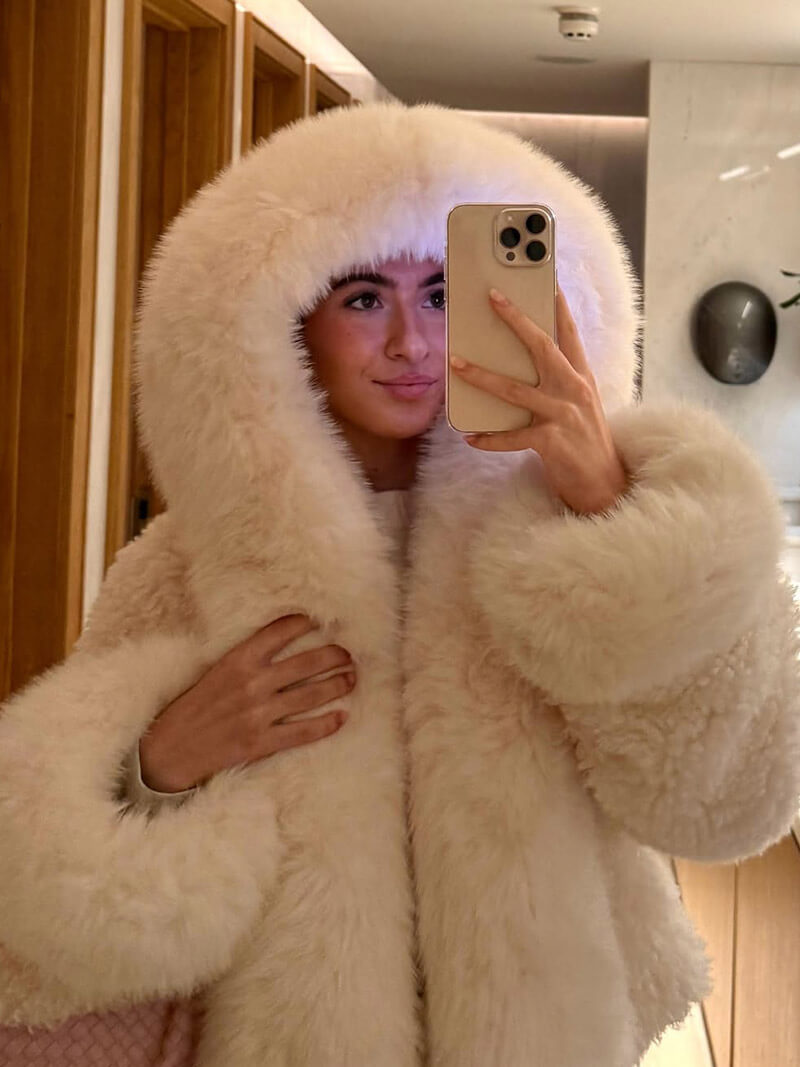 Women's Faux Fur Oversized Hooded Coat Warm Winter