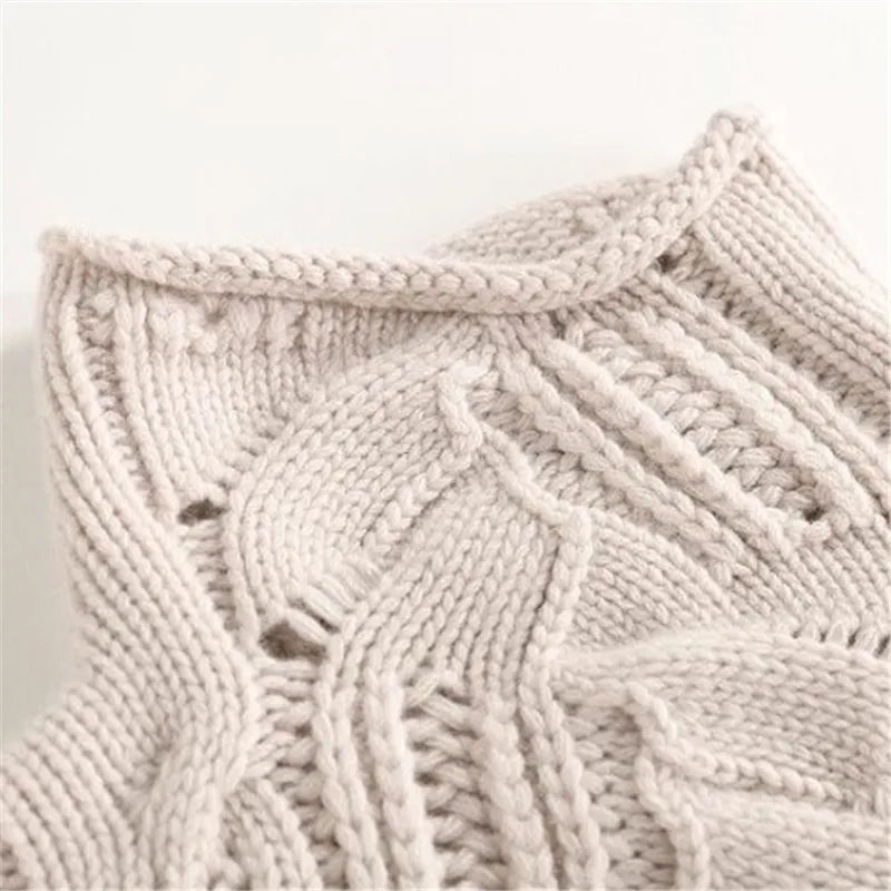 Sunniva-Joy Cable Pointelle Turtleneck Sweater