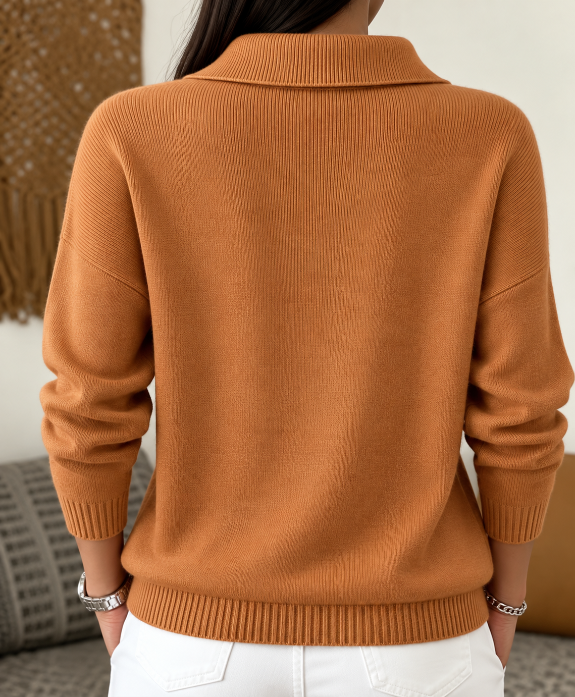 Perrin-Jane Brushed Polo Collar Sweater