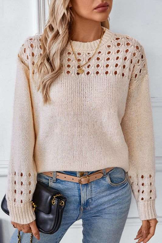 Ingrid Cutwork Shoulder Sweater